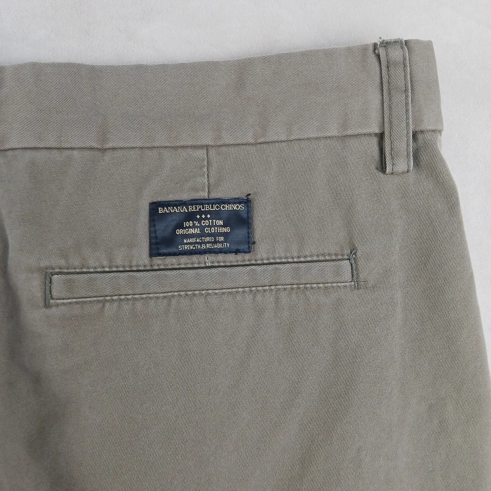 Banana Republic Boot Cut Chino 34x32 Mens Pants Brown FLAW